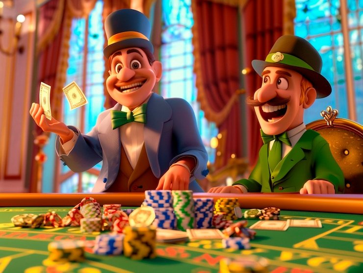 Diagram strategi dasar Caribbean Stud Poker dengan tabel keputusan call fold